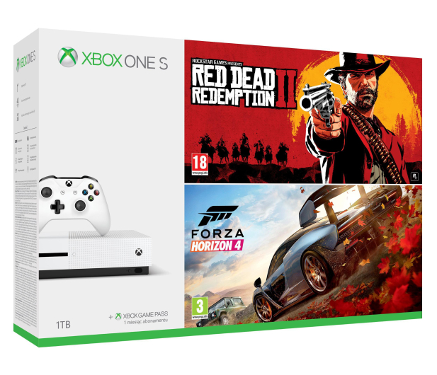 MICROSOFT Xbox One S 1TB + Forza Horizon 4 + Red Dead Redemption 2 - 1392132 - zdjęcie